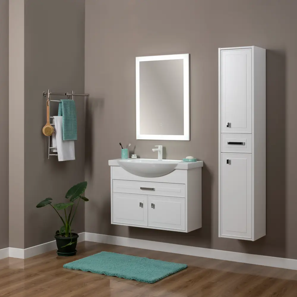 Зеркало «Монро» с подсветкой 65x80 см цвет белый матовый 82419734 STLM-2078168 Santreyd - Вид №3
