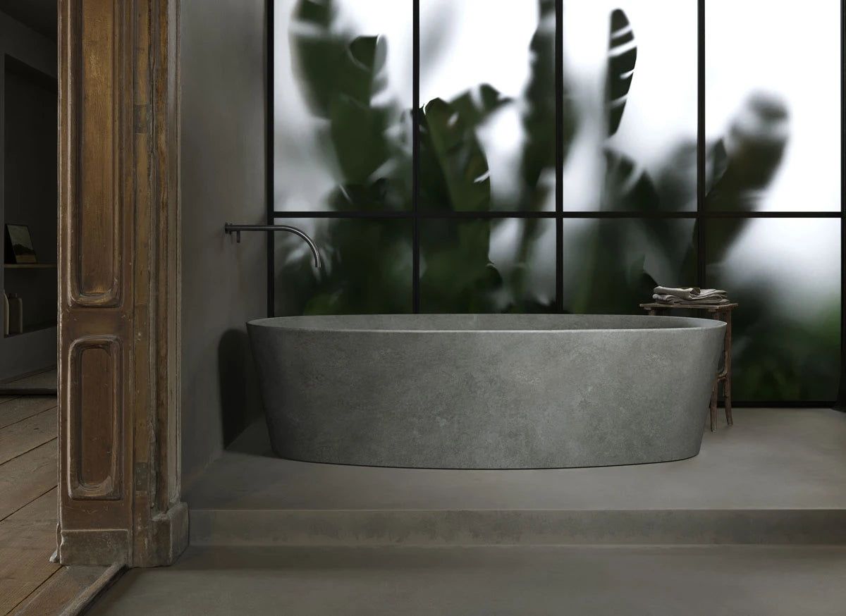 Мраморная овальная ванна в центре комнаты COCOON Maison ARCH-00047825 - Вид №11