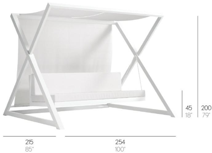 GANDIABLASCO 3-х местное алюминиевое кресло-качалка Nao-nao sun-id-1516414 - Вид №5