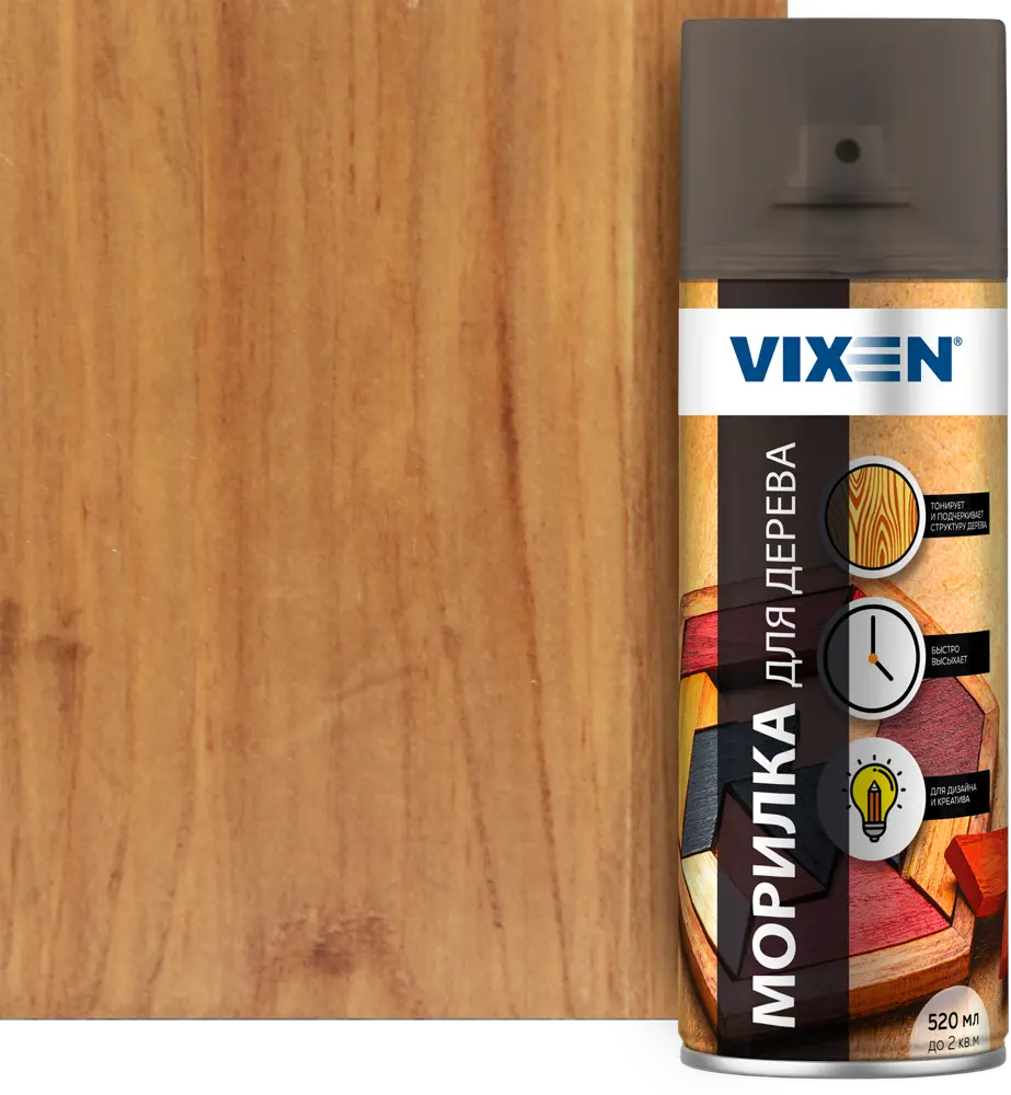 Морилка VIXEN для дерева в аэрозоле - Темный дуб 520 мл 82432397
