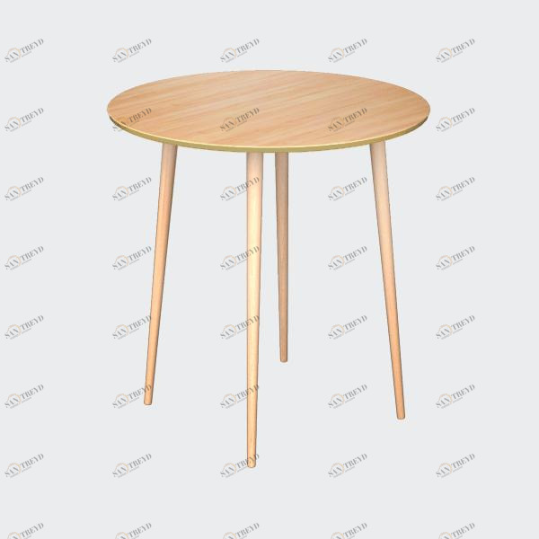 Обеденный стол круглый шпон бежевый 80 см "Спутник" WOODI  00-3966034 Бежевый 