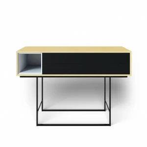 Консоль черная с ящиками на металлических ножках Quadro new BRAGIN DESIGN  256542 Бежевый;черный