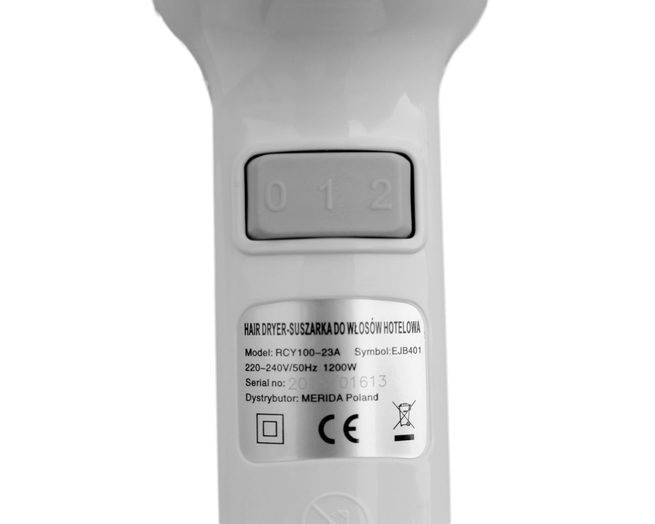 EJB401 Фен HOTEL, пластик, белый Merida  - Вид №3
