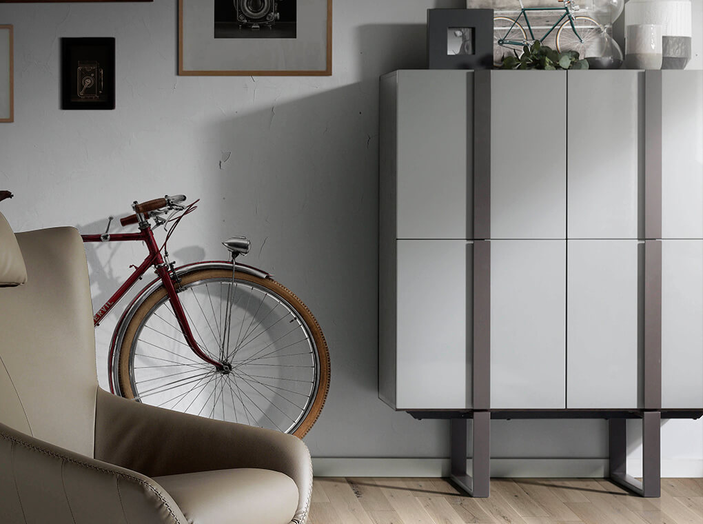 077674 Лакированный буфет серый RAL7037 Angel Cerda CP1706  - Вид №5