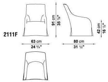 Maxalto Кресло с обивкой из ткани с подлокотниками Agathos sun-id-1471894 - Вид №3
