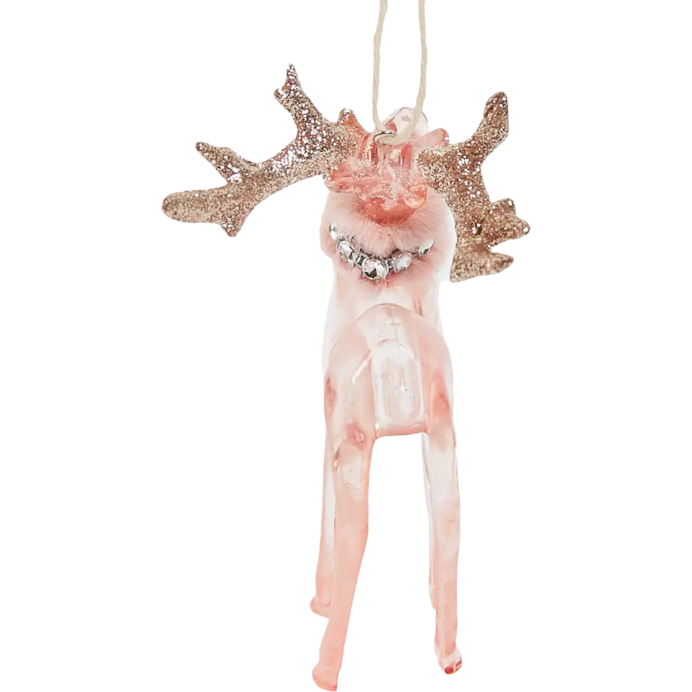 87036539 Елочная игрушка Олень 13x21 цвет розовый 4 шт. STLM-1354829 Santreyd  - Вид №4