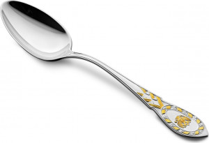 10666747 Русские самоцветы Ложка десертная Русские самоцветы, серебро 925 Серебро 925