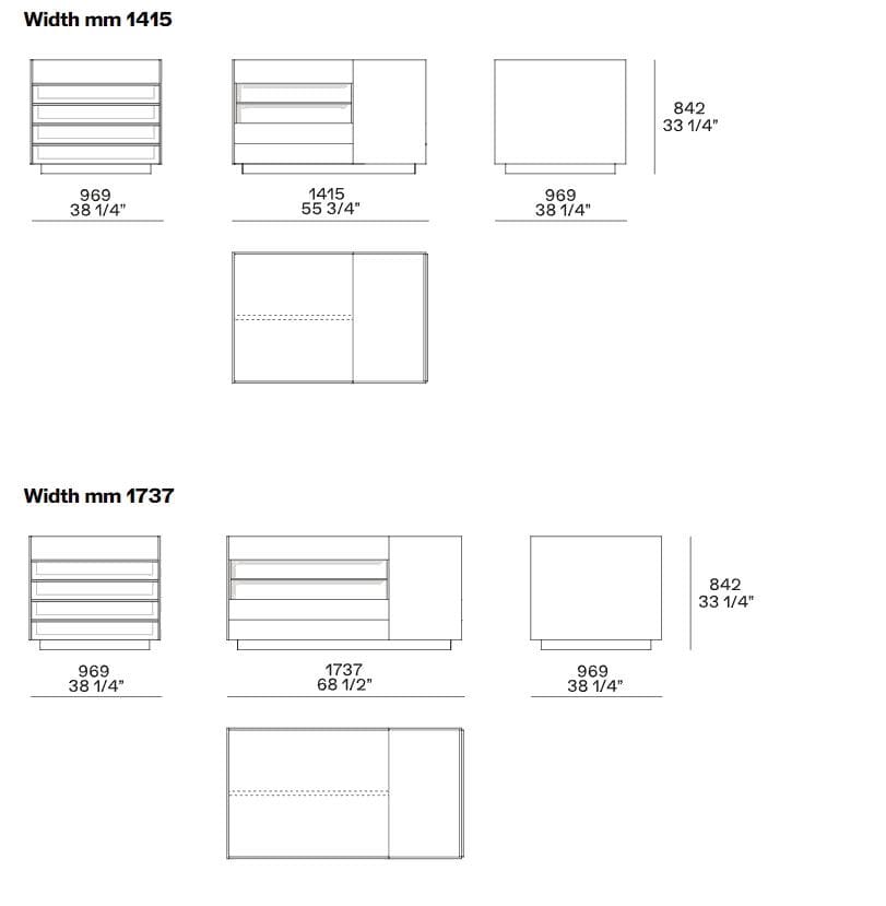 Деревянный и стеклянный комод Poliform SET UP ARCH-00137824 - Вид №2
