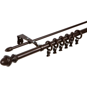 Карниз двухрядный Classic 160 см металл цвет коричневый