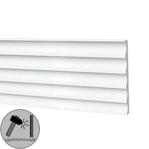 Молдинг настенный полистирол ударопрочный Decor-Dizayn DD902 белый 10x130x2000 мм 85377363 STLM-2072162