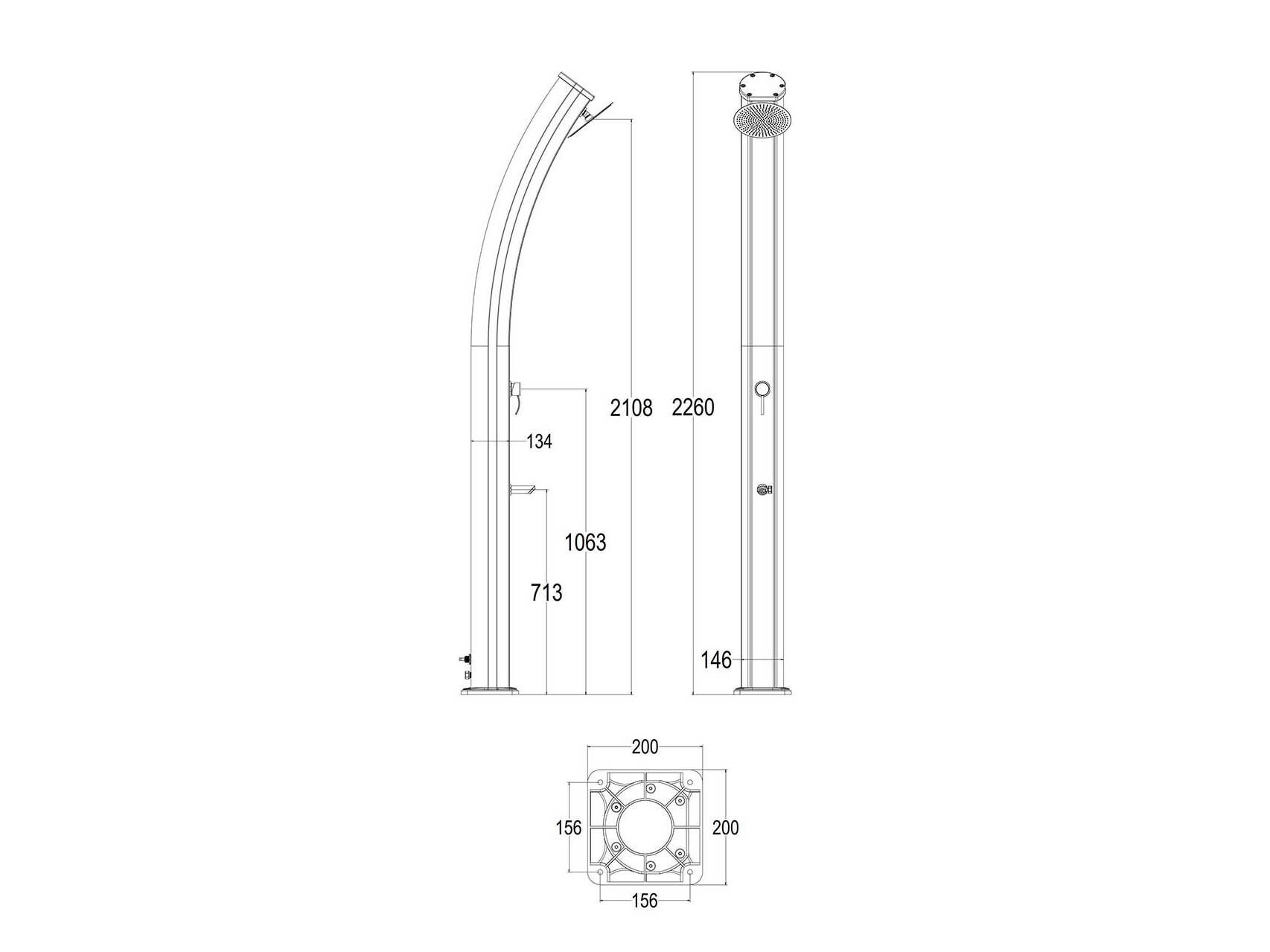 Алюминиевый солнечный душ с душем SINED DAFNE ARCH-00118785 - Вид №39