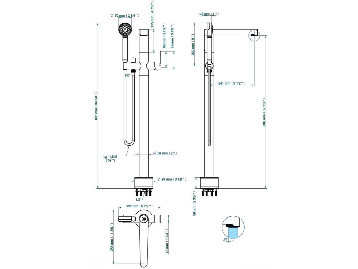Смеситель для ванны THG Paris ZOOM.12 ARCH-00106165 - Вид №2