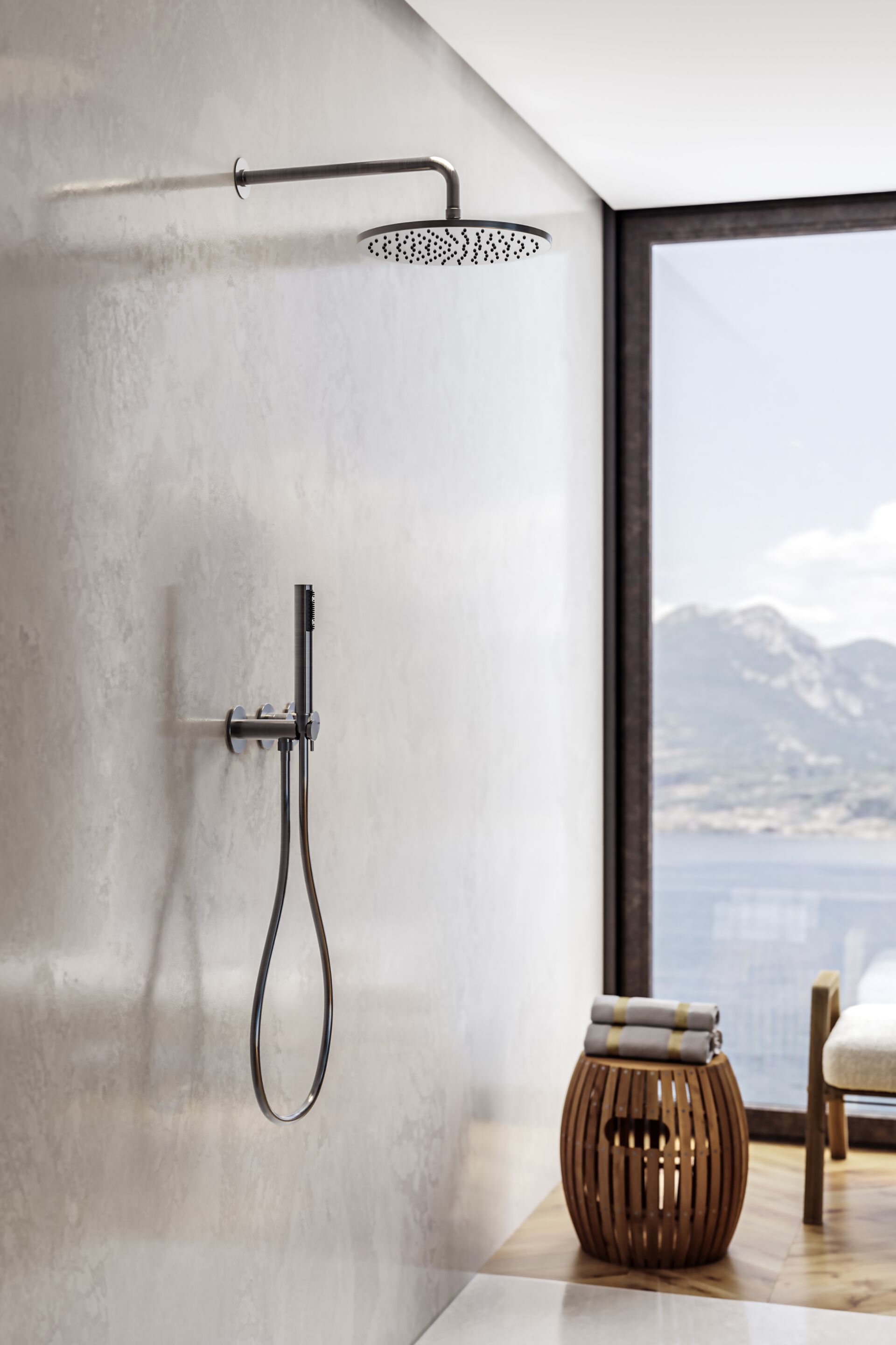 Круглая душевая головка из нержавеющей стали Bossini NOBU-Inox AISI 316L ARCH-00020343