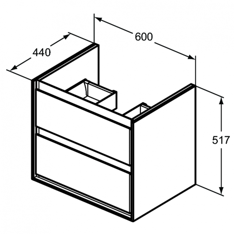 E0818PS Тумба для раковины 60 см Ideal Standard CONNECT AIR - Вид №3