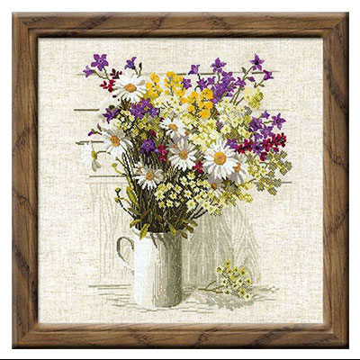 0924 Набор для вышивания Полевые цветы 45 х 45 см RIOLIS Сотвори Сама 