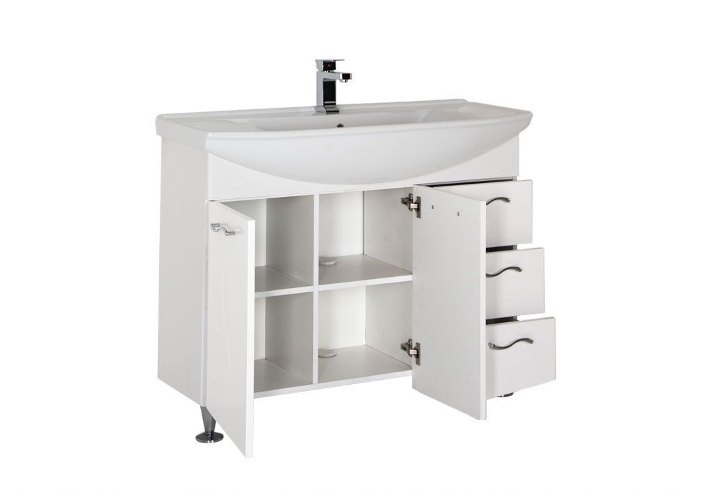Тумба с раковиной Aquanet Моника 105 белый 0018677200184263 - Вид №1