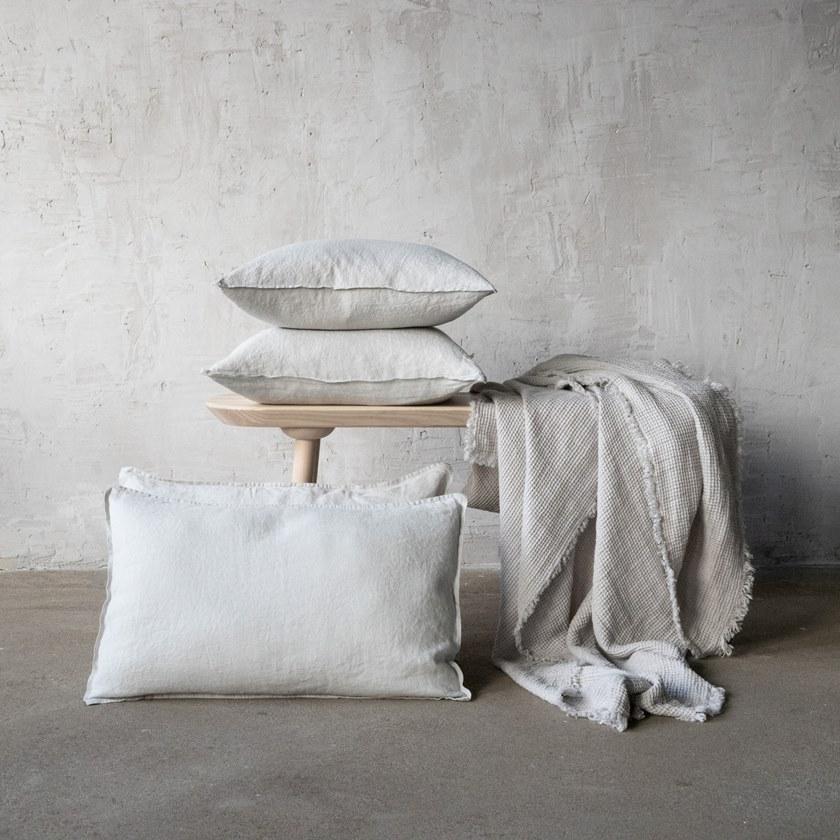 LinenMe Однотонный льняной плед ручной работы Washed waffle big 0913501  - Вид №2