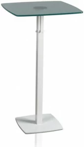 TALIN Высокий квадратный стол из стали и стекла Totem