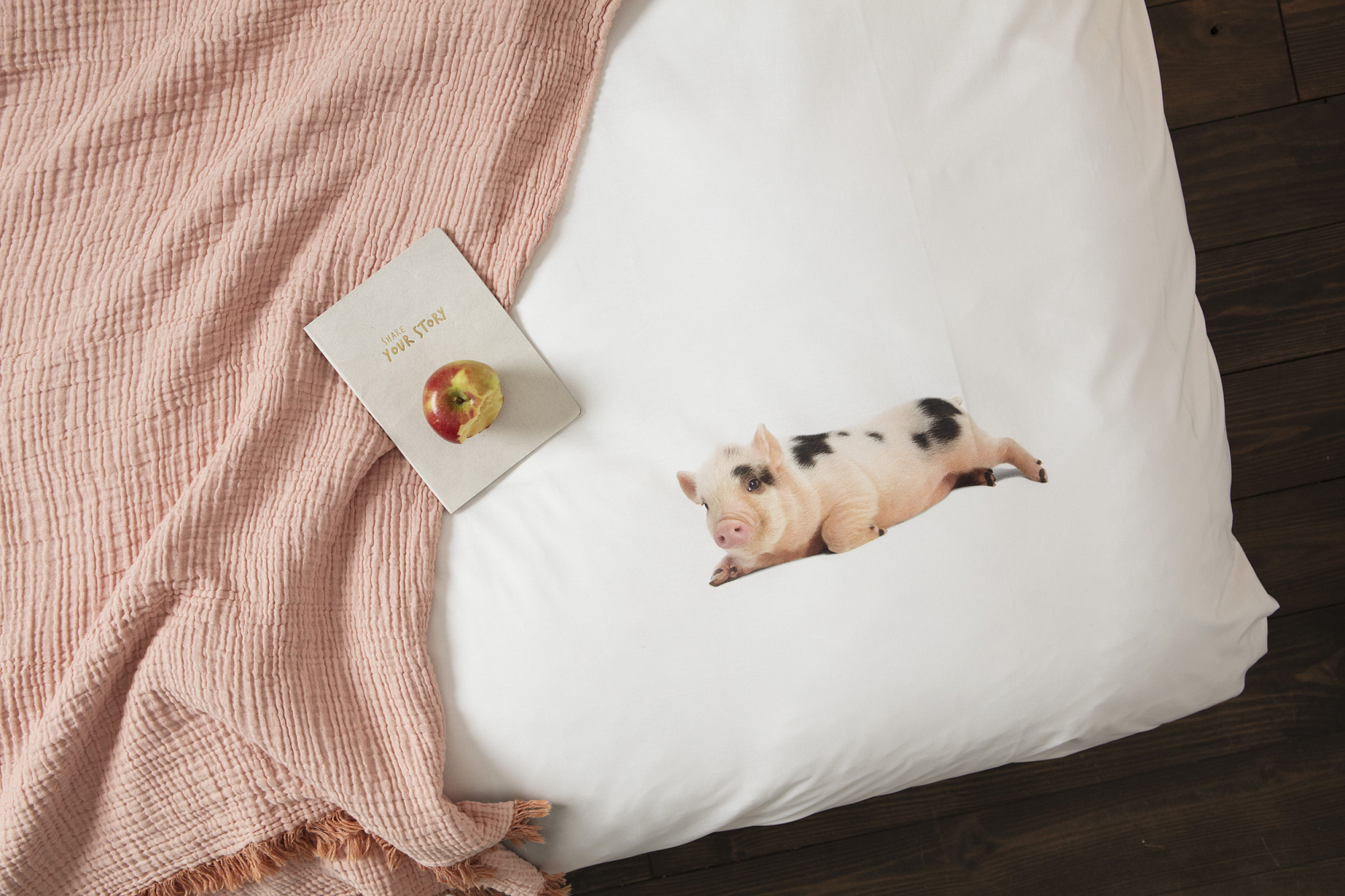 Детское постельное белье односпальное "Поросенок" белое 150х200 см SNURK  335479 Белый  - Вид №2