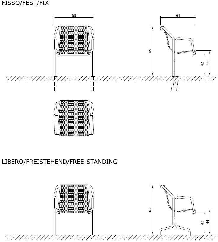 Euroform W Скамья металлическая с подлокотниками со спинкой Contour sun-id-1463597 - Вид №3
