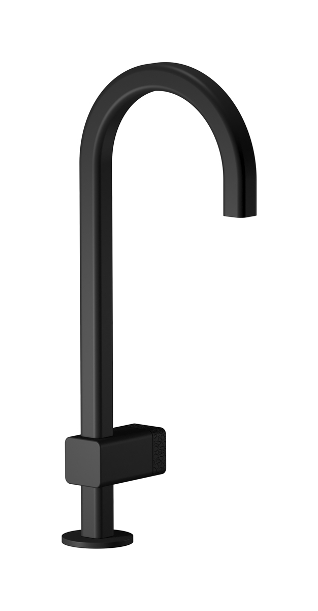 Монорычажный прогрессивный смеситель на раковину в комплекте с донным клапаном. WE ARE IB eo200np_4 Matt Black Elio