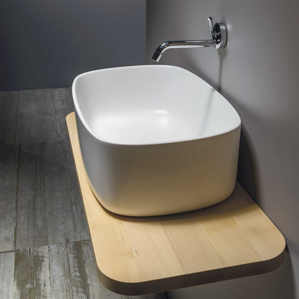 EVLACOU Подвесная раковина настенная прямоугольная EVER Life Design Bounce белая - Вид №3