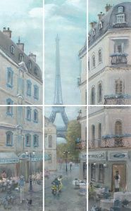 Кантри Шик Париж, панно из 6 частей 20х50 (размер каждой части) 60х100 кор (2 шт)