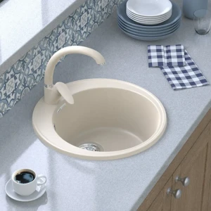 Кухонная мойка GRANFEST Quarz GF-08 белая кварцевая 85226448