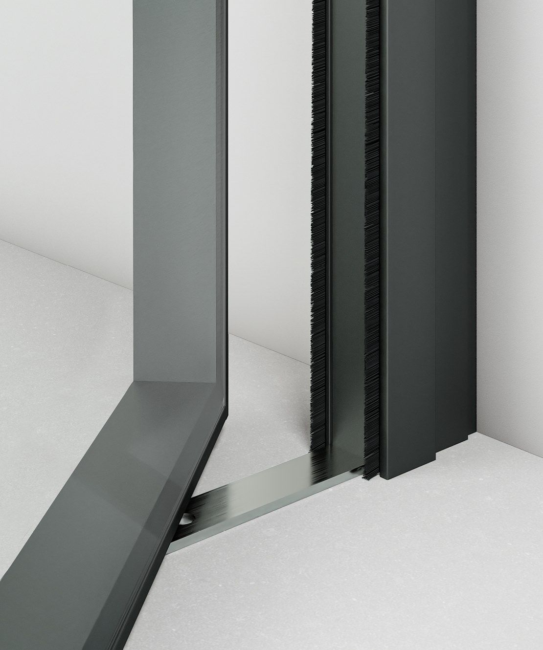 Зеркальная стеклянная поворотная дверь ADL плоская ARCH-00131356 - Вид №5