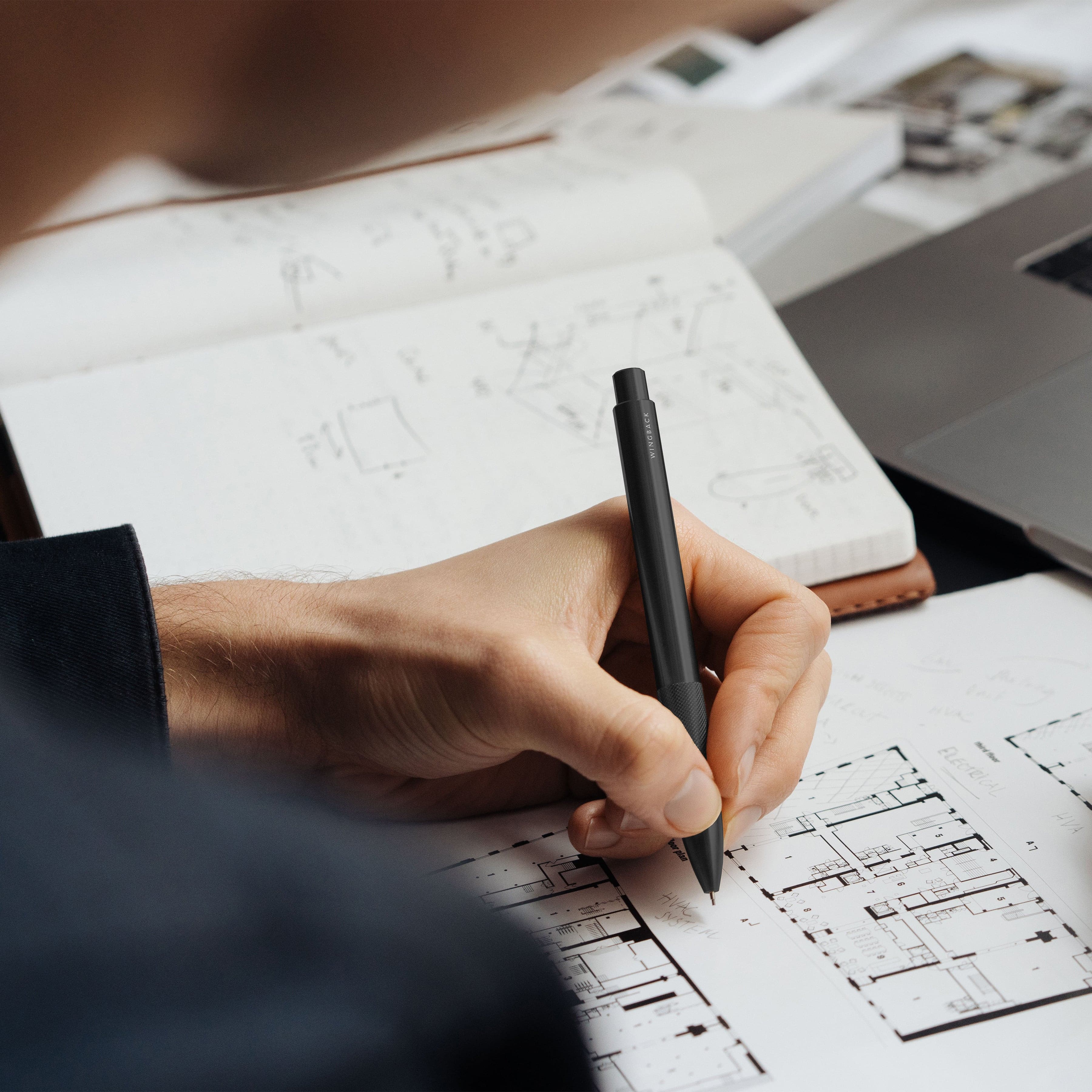 W207BST-7 Механический карандаш - черная сталь - 0,7 мм Wingback  - Вид №8