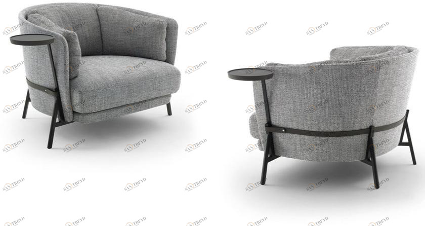 arflex Кресло из ткани с подлокотниками и полкой для журналов Cradle sun-id-1481246