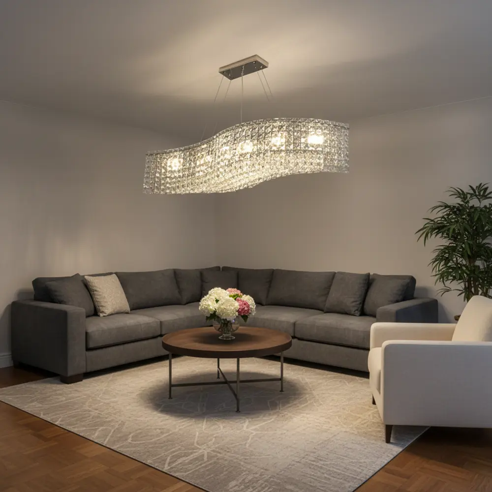 Люстра подвесная Diona 8 ламп 18 м² цвет хром/прозрачный ESTARES STLM-2189981 - Вид №6
