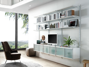 Секционный настенный книжный шкаф