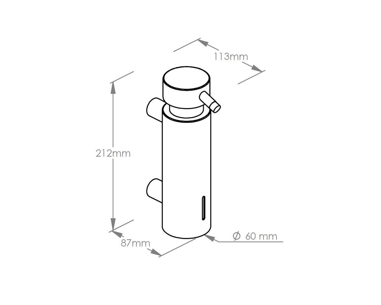 D45S Настенный дозатор жидкого мыла, емкость бака 300 мл, матовый Merida  - Вид №1