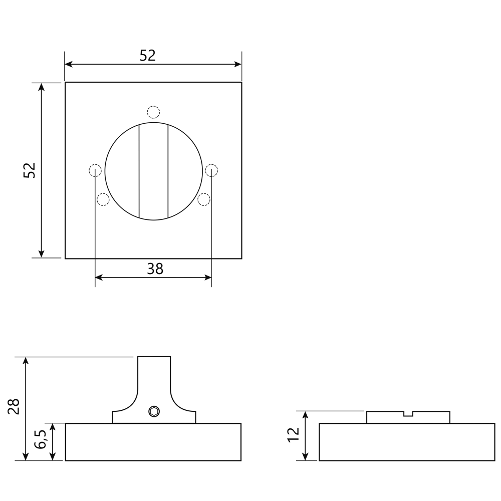 Завертка дверная квадратная Armex WC-3003-P алюминий цвет черный STLM-2026231 - Вид №4