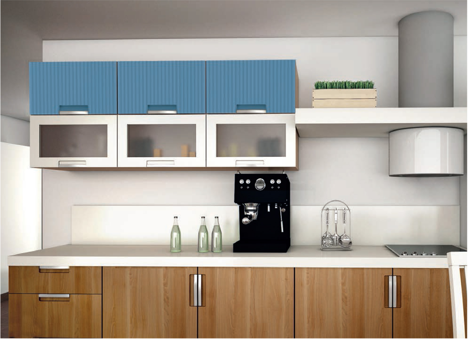 Фасады для кухни Модерн Фрезеровка «Магнум Билд» 201 Графитовый SIDAK SIST882-14103 - Вид №1