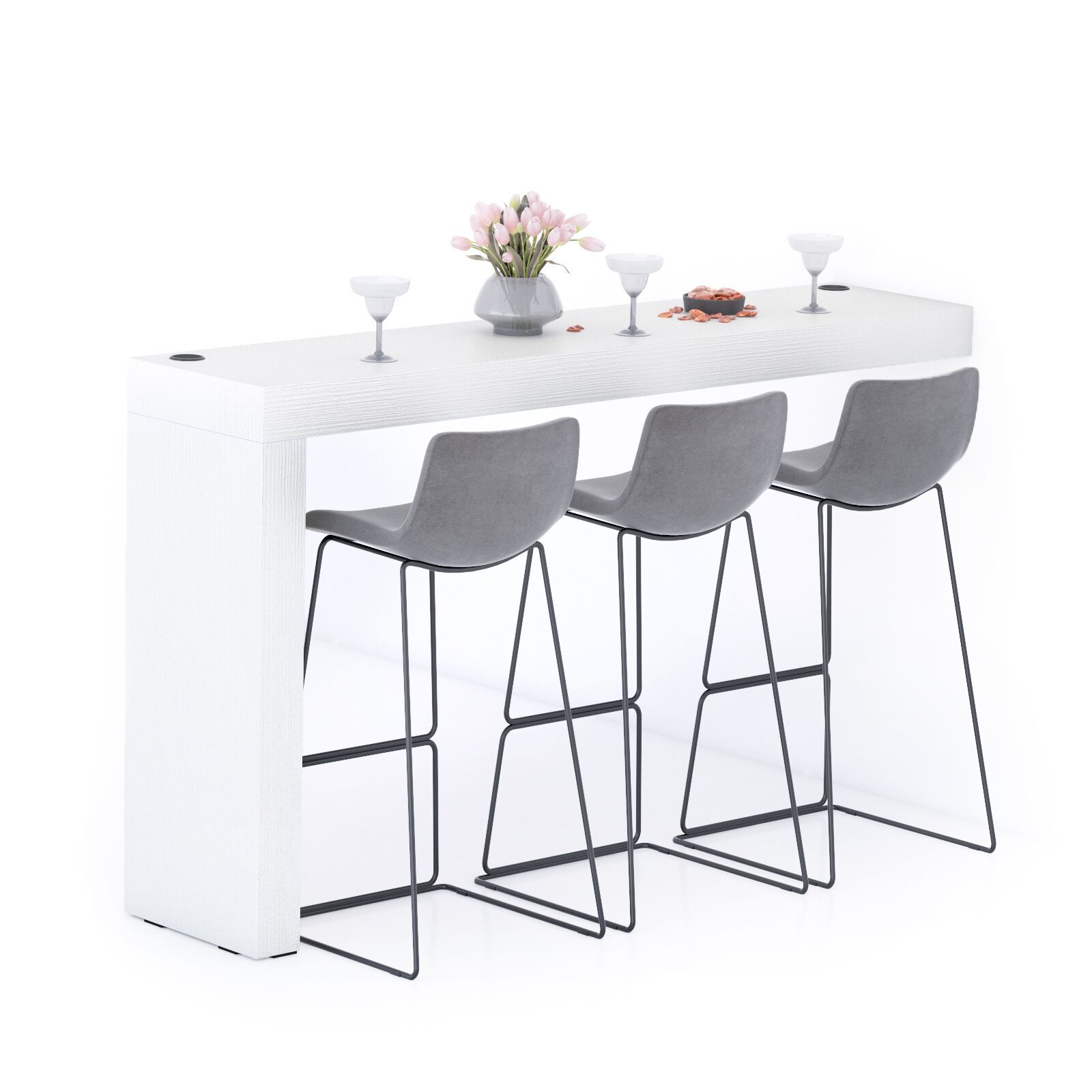 Высокий стол на полуострове в меламине с беспроводным зарядным устройством Mobili Fiver Evolution ARCH-00028433 - Вид №7