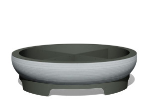 Круглая плантатор из переработанного пластика и нержавеющей стали