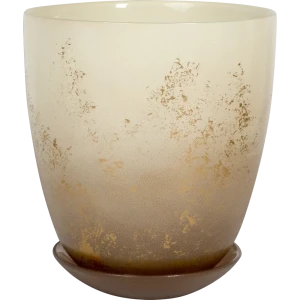 Горшок цветочный для орхидей Nina Glass Современный ø15.8 v2 л стекло бежевый/золотой