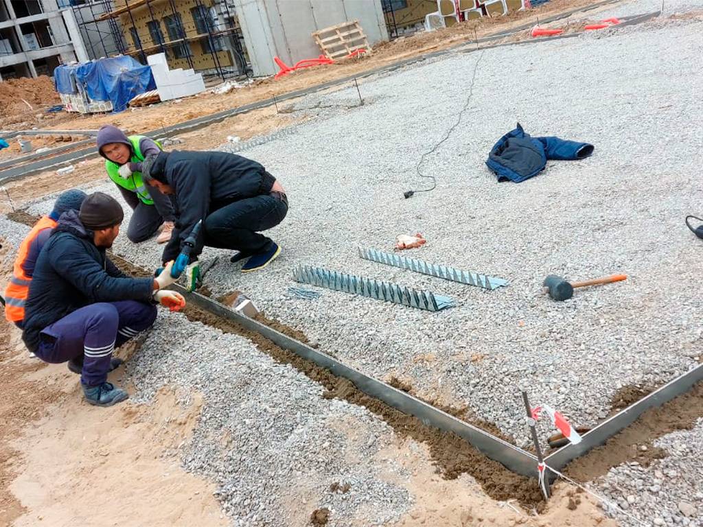 Металлический бордюр 1200*110*70*1,5 компл. ГеоПластБорд GPBST-08 - Вид №16