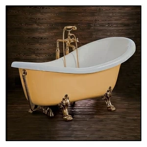 Ванна Akcjum Rectime 175 WR-01-01-BR-B овальная бежевая с золотыми ножками