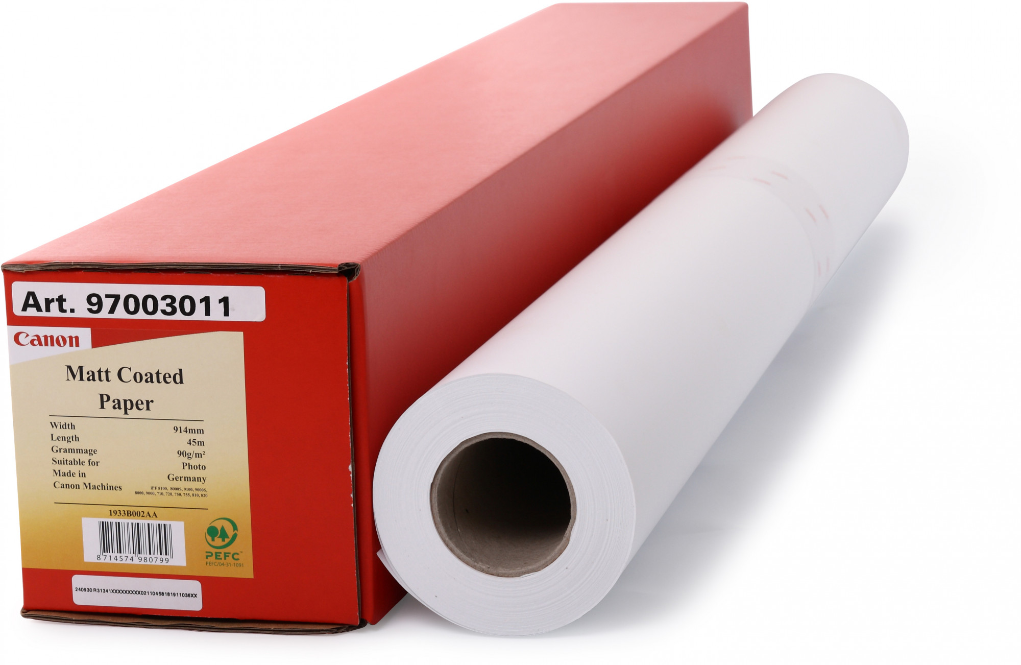 1933B002 matt coated paper 90gsm 914mmx45m Canon 