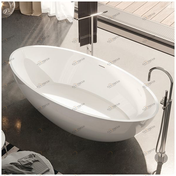 Ванна Gruppo treesse Carezza V308BO белая матовая отдельностоящая овальная Carezze