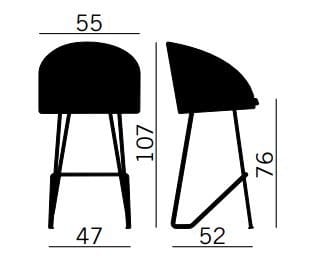Высокий тканевый стул с подставкой для ног Kastel ARCH-00060973 - Вид №1
