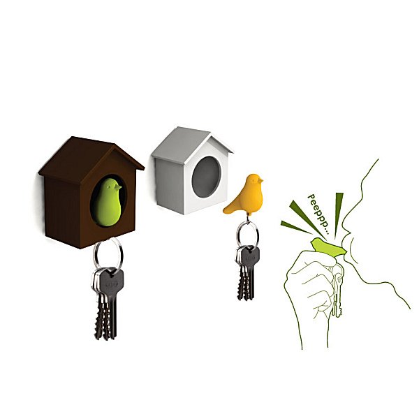 Держатель+брелок для ключей sparrow белый-черный QUALY  253172 Черный  - Вид №2