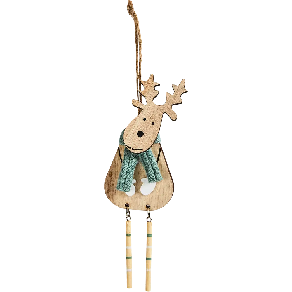 87036549 Елочная игрушка Олень 15x5 цвет зеленый STLM-0957179 Santreyd 
