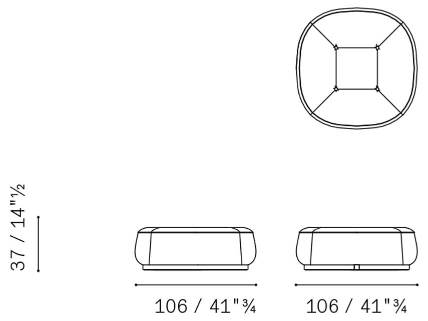 Кожаный пуф Poltrona Frau коллекция-диваны и кресла ARCH-00055232 - Вид №3