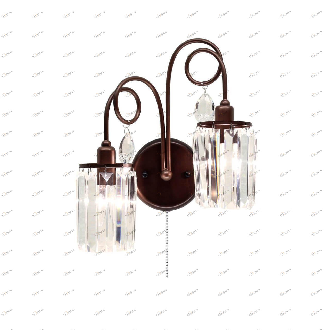 Бра хрустальное на 2 лампы коричневое "Синди" CL330323 CITILUX СИНДИ КОРИЧНЕВЫЙ 00-3931054 Коричневый;прозрачный 