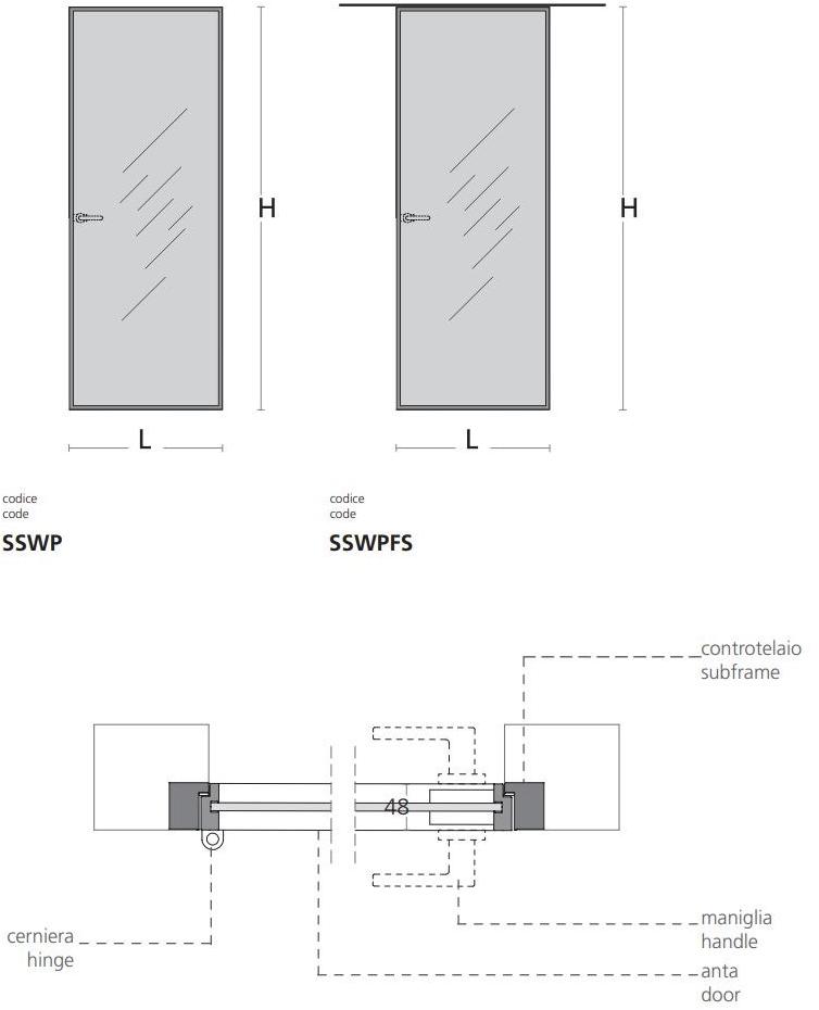 Glas Italia Распашная дверь из стекла заподлицо со стеной Sherazade sun-id-1418366 - Вид №3