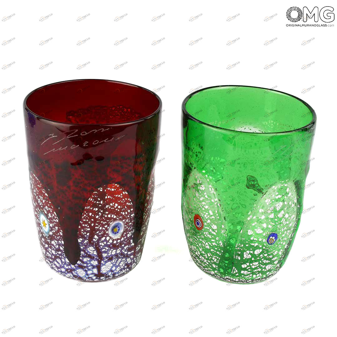 1167 ORIGINALMURANOGLASS Набор из 2 стаканов Гото для ликёров - Goto da Liquore - Grappa - муранское стекло OMG 5 см 